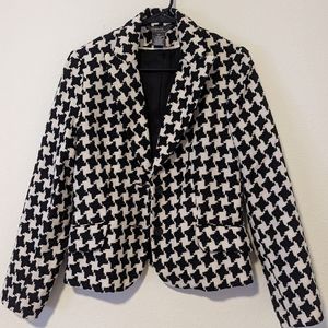 Black/White Herringbone Blazer Size 8